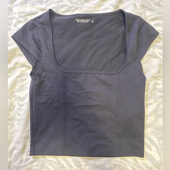 Abercrombie & Fitch black cropped square neck top | S - Picture 1 of 2